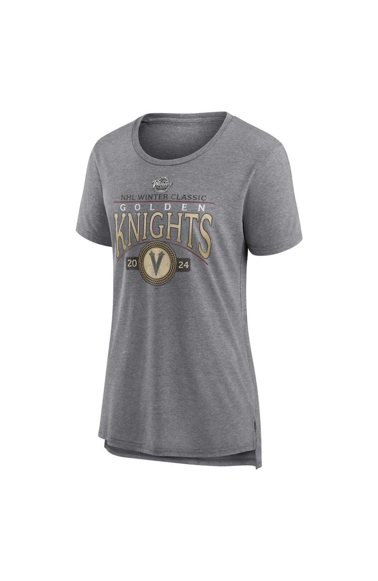 FANATICS Women's Fanatics Branded Heather Gray Vegas Golden Knights 2024 NHL Winter Classic Distressed Tri-Blend T-Shirt, Alternate, color, 