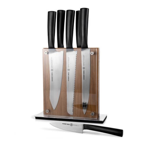 Schmidt Brothers Cutlery Carbon 6, 7-piece Knife Block Set In Brown