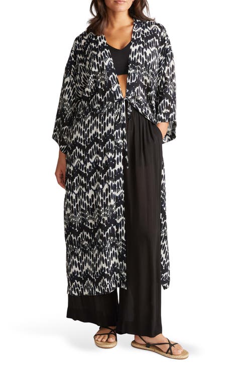 Paint Print Cover-Up Duster (Plus)