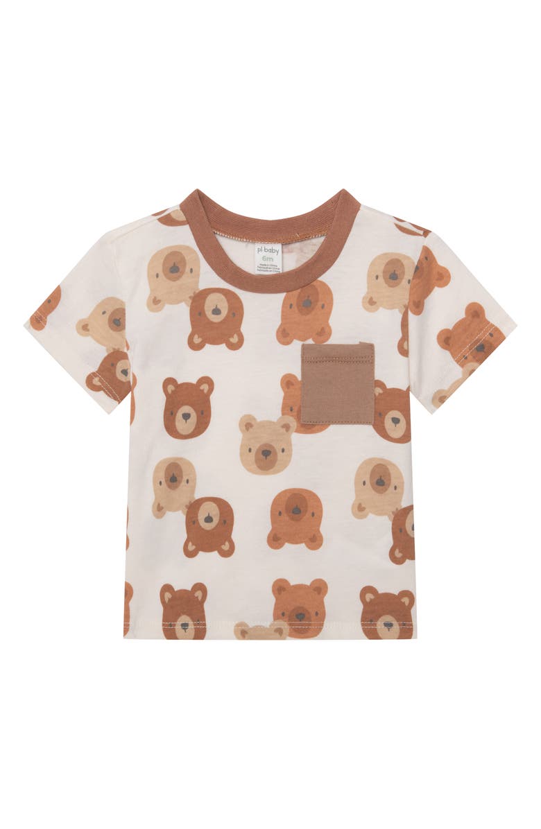 PL Baby by Petit Lem Bear Print Short Sleeve Tee with Coordinating Tank, Shorts & Socks Set, Alternate, color, Bears