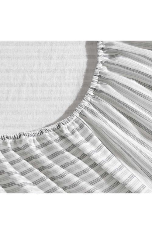 Eddie Bauer Tickling Stripe Print Flannel Sheet Set In White