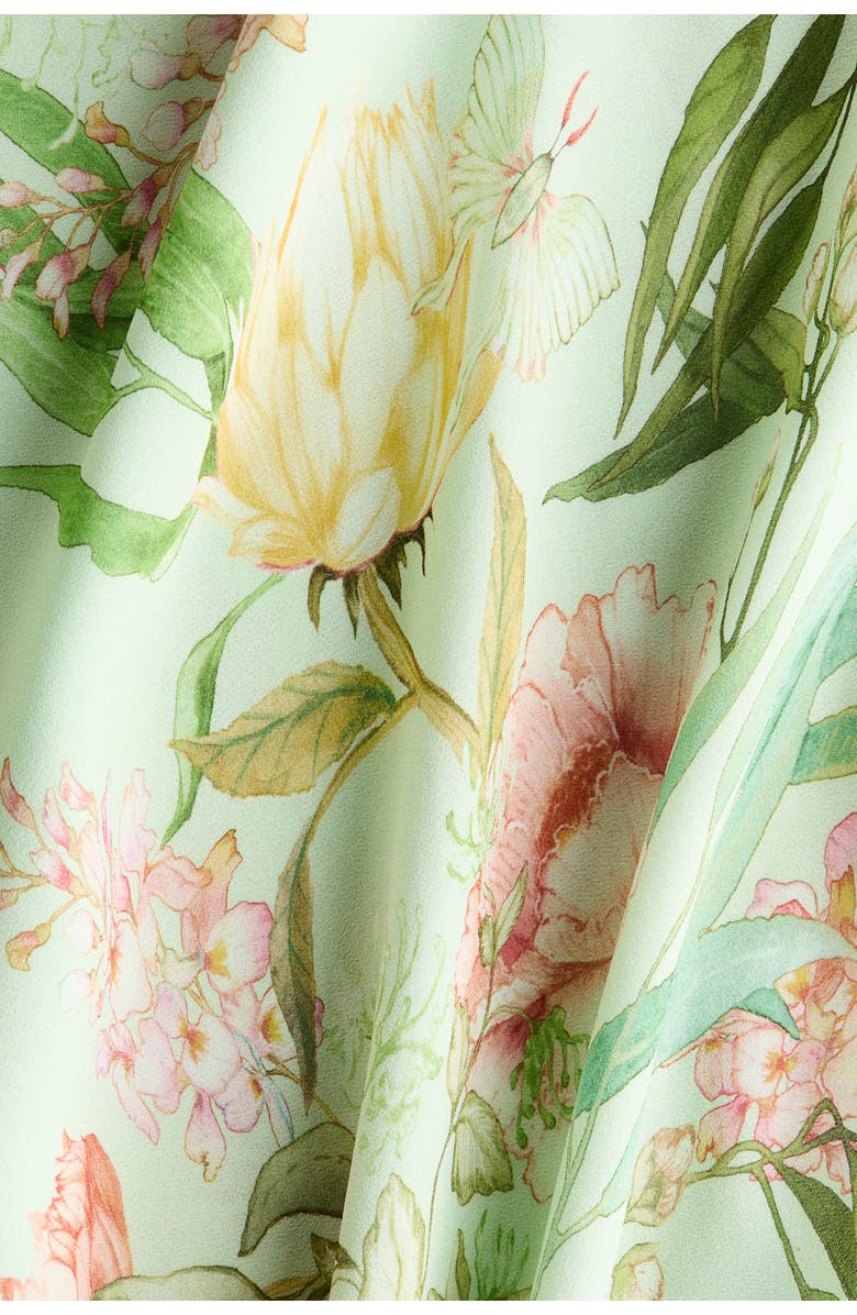 H&M Printed Viscose Skirt, Alternate, color, Light Green/Floral