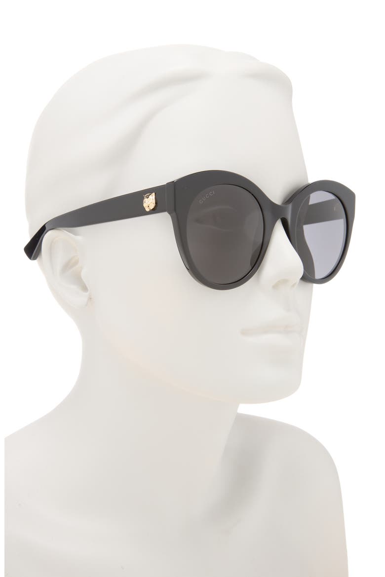 Best 52mm Cat Eye Sunglasses, Alternate, color, BLACK BLACK GREY