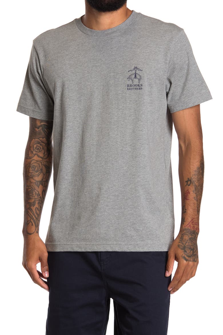 Logo Crewneck T-Shirt, Main, color, MEDIUM GREY