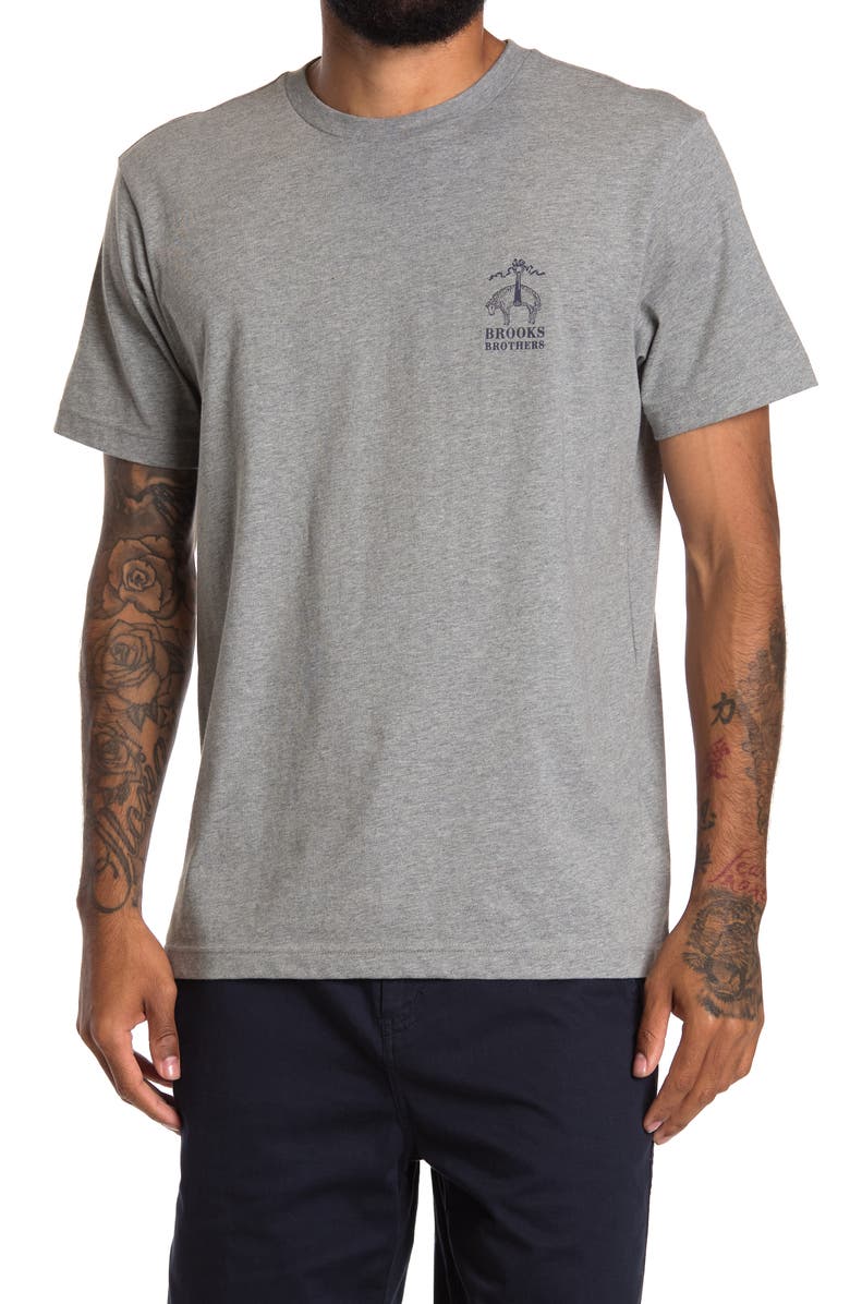 Brooks Brothers Logo Crewneck T-Shirt, Main, color, 