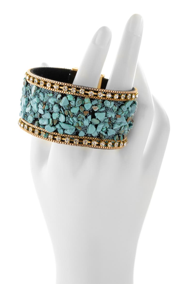 Gravel Beaded Bracelet, Alternate, color, AQUA BLUE