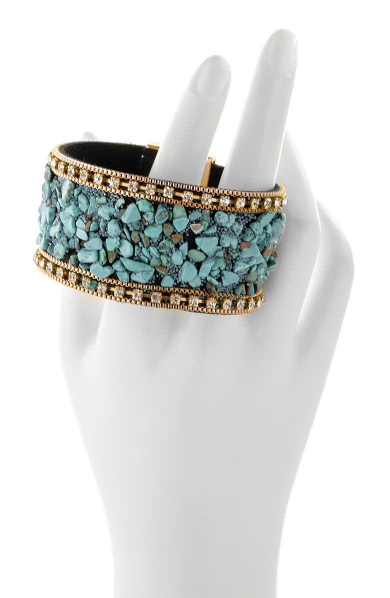 SAACHI Gravel Beaded Bracelet, Alternate, color, Aqua Blue