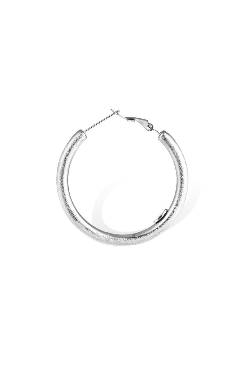 RC RETRO CHIC Retro Medium Hoop Earrings, Alternate, color, Silver