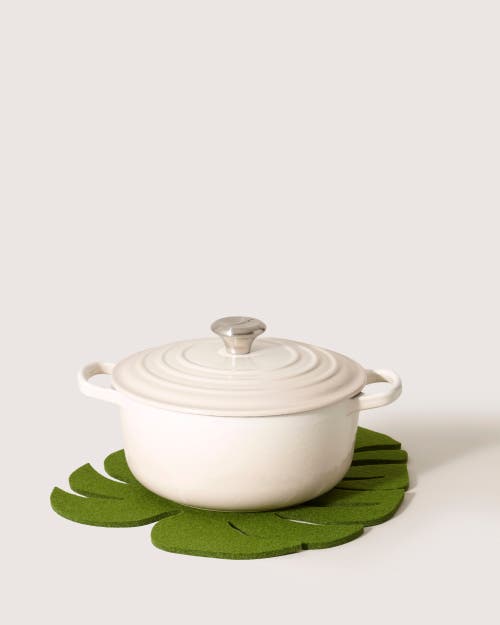Graf & Lantz Graf Lantz Merino Wool Large Monstera Trivet In Loden Green