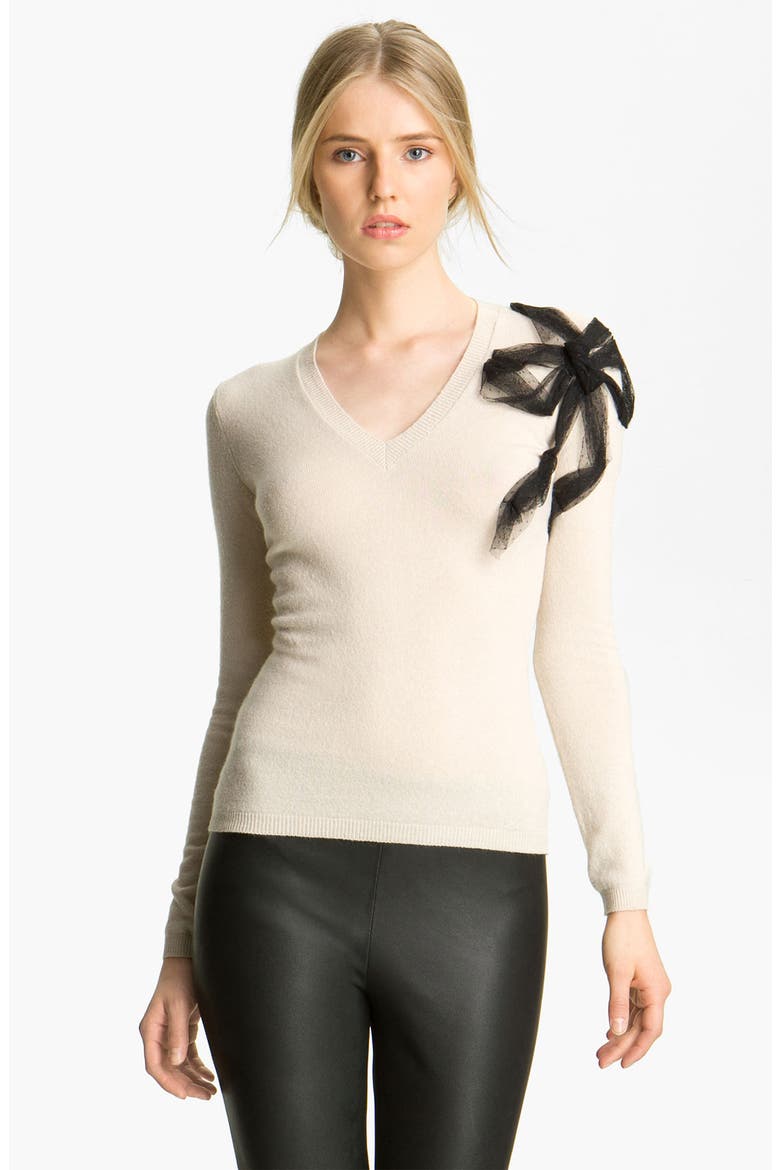 Bow Detail Knit Sweater, Main, color, IVORY