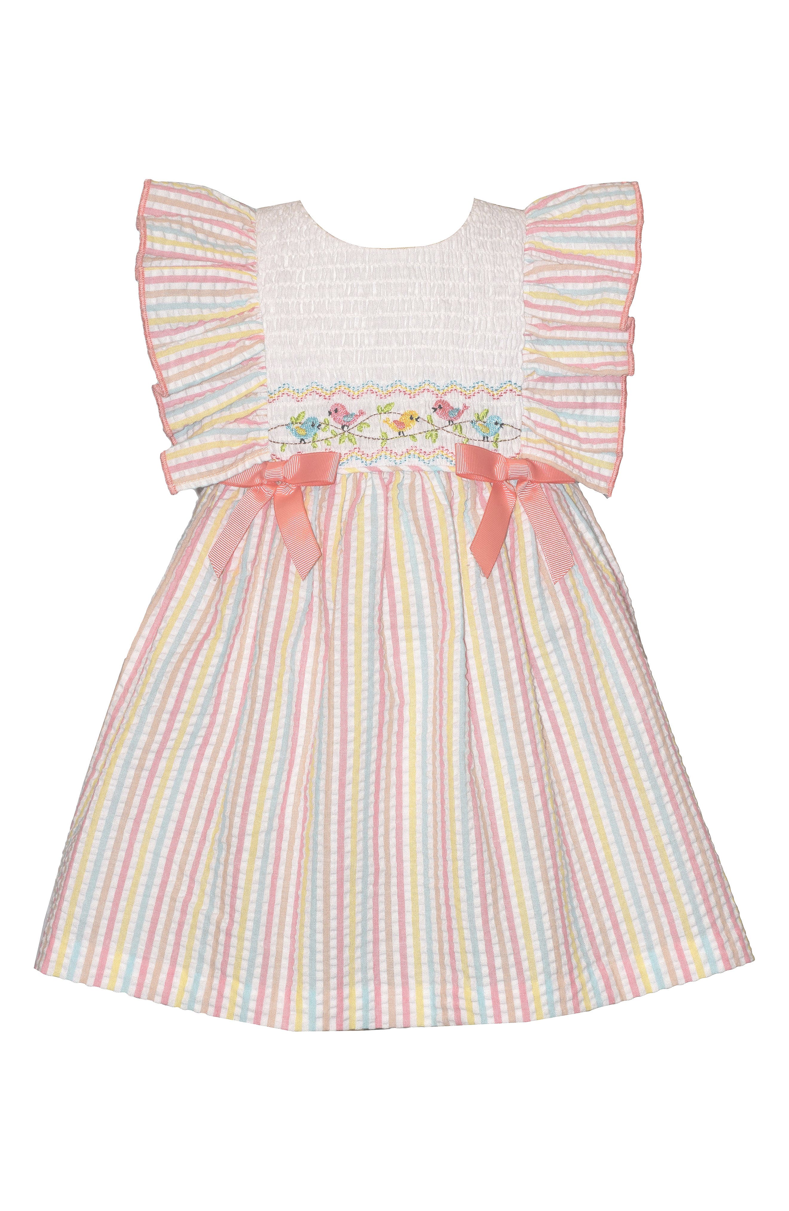 Iris & Ivy Embroidered Birds Smocked Dress