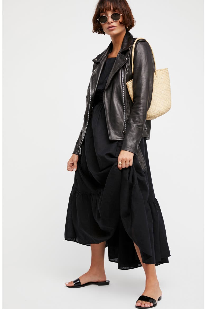 Endless Summer by Free People Takin' a Chance Midi Dress, Alternate, color, BLACK