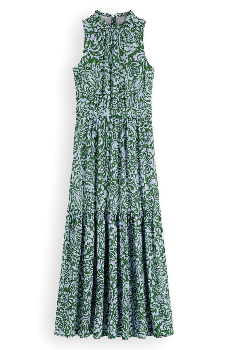 Boden Camalie Tiered Jersey Maxi Dress, Alternate, color, Courtyard, Elaborate Gardenia