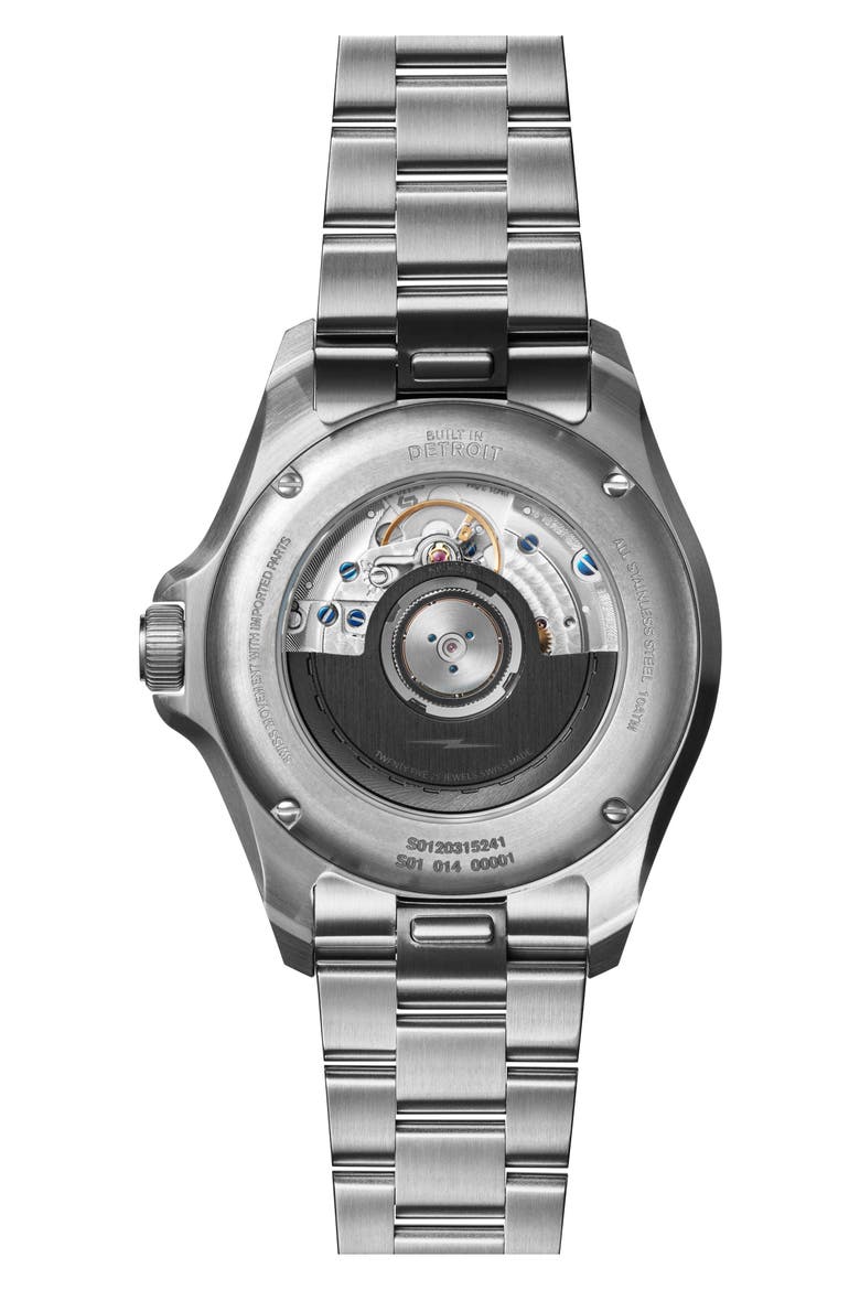 Monster Worldtimer GMT Automatic Bracelet Watch, 40mm, Alternate, color, BLACK