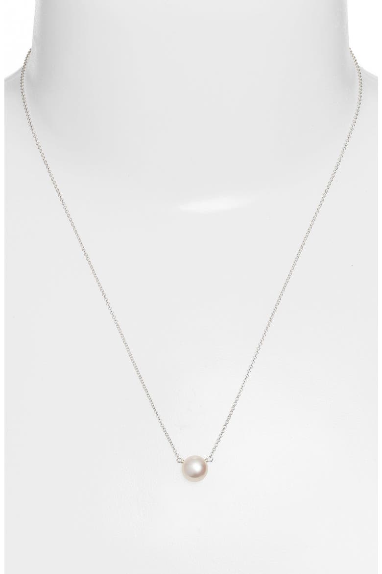 'I Love Mom' Pearl Pendant Necklace, Alternate, color, SILVER
