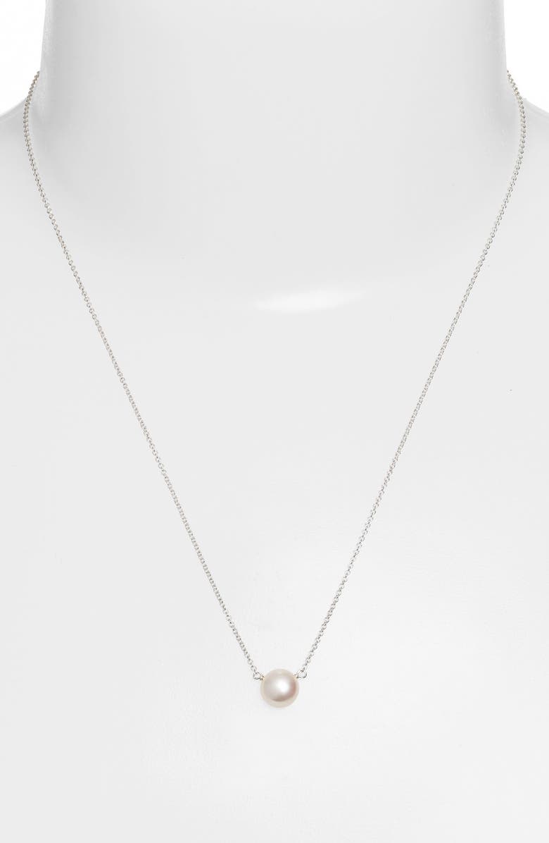 Dogeared 'I Love Mom' Pearl Pendant Necklace, Alternate, color, 