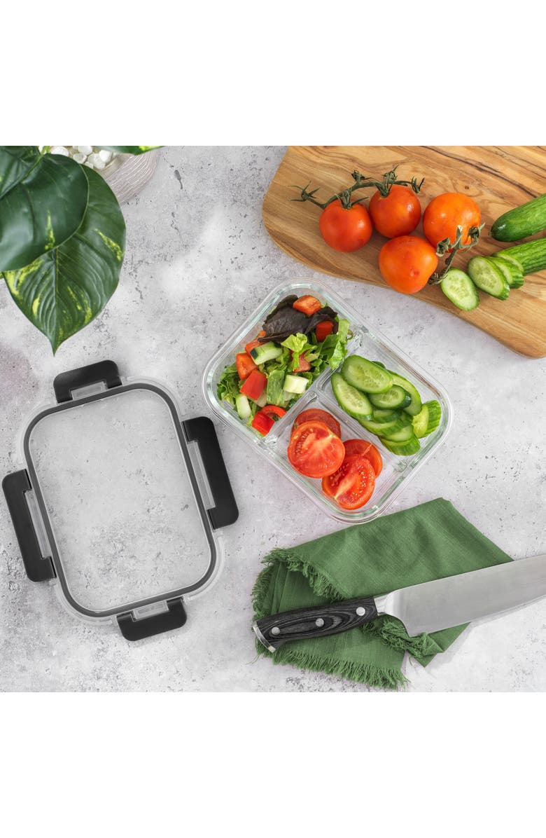 JoyJolt 5-Piece Glass Food Storage Containers with Airtight Lids, Alternate, color, 