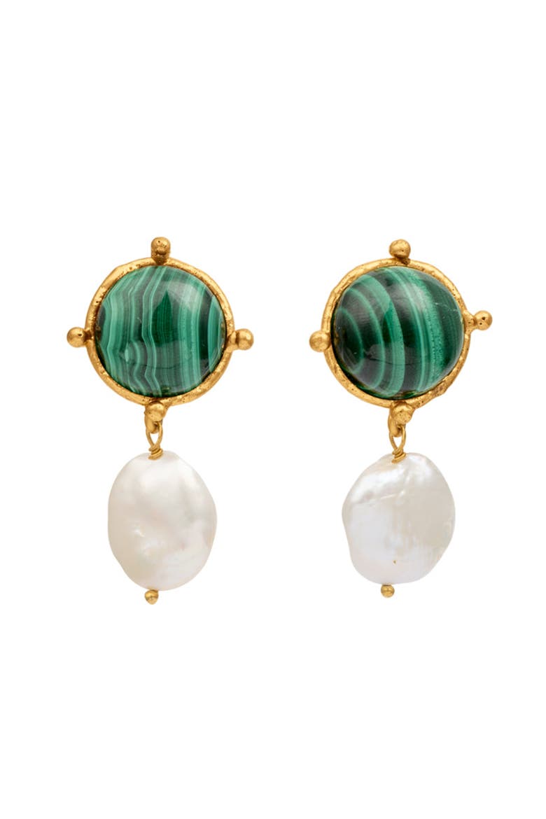 Diane Earrings, Main, color, MALACHITE