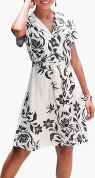 LASCANA Women's Belted Shirt Dress