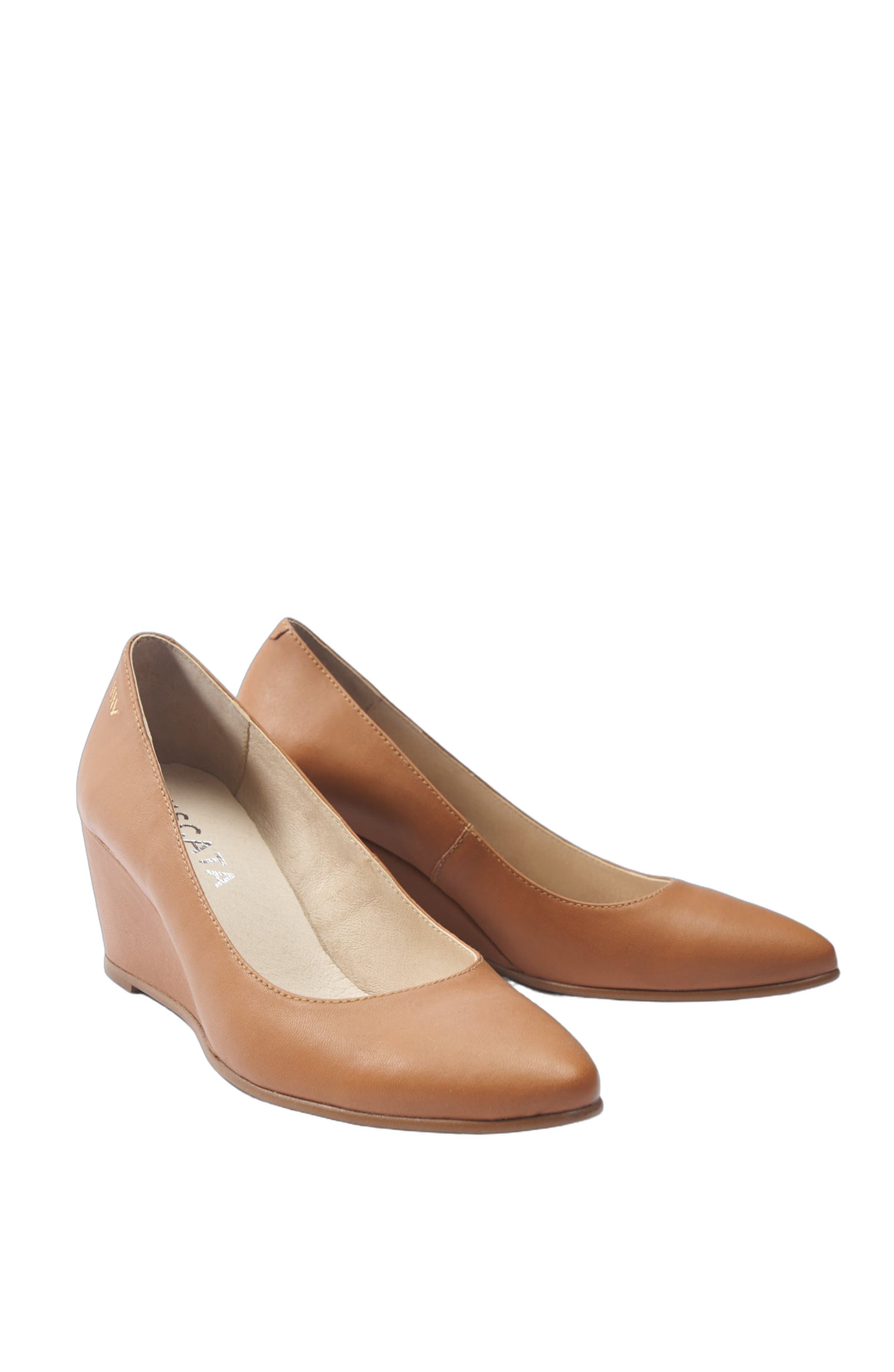 Verona Leather Wedges, Alternate, color, Whiskey Brown