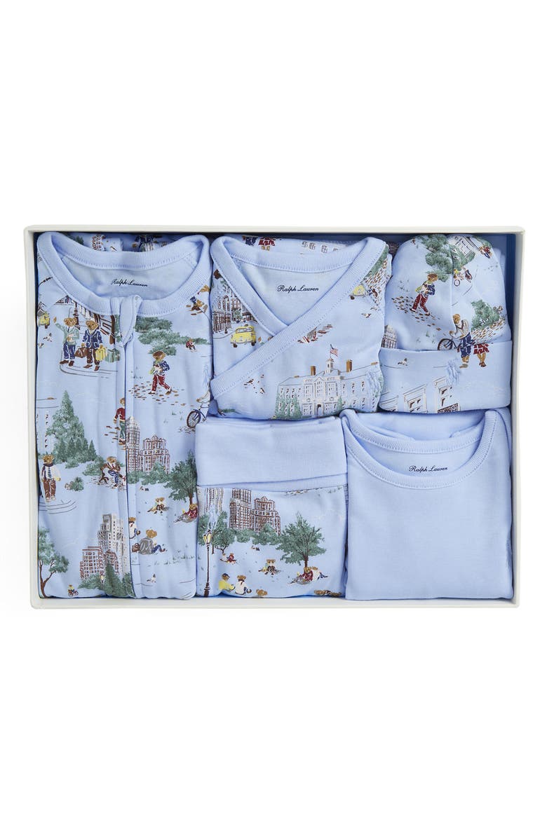 Ralph Lauren Polo Bear Cotton 6-Piece Gift Set, Alternate, color, Nyc School Baby Boy Bear