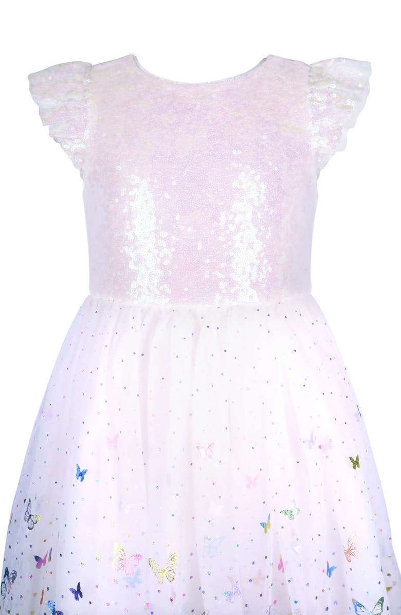Zunie Kids' Foil Butterfly Sequin Tutu Dress, Alternate, color, 