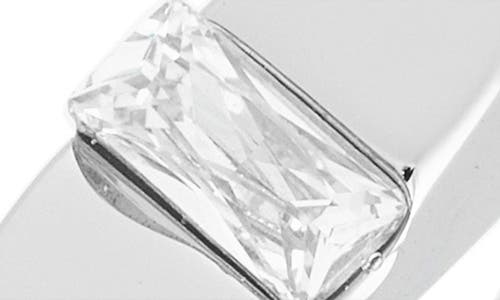 Covet Baguette Cz Signet Ring In Metallic