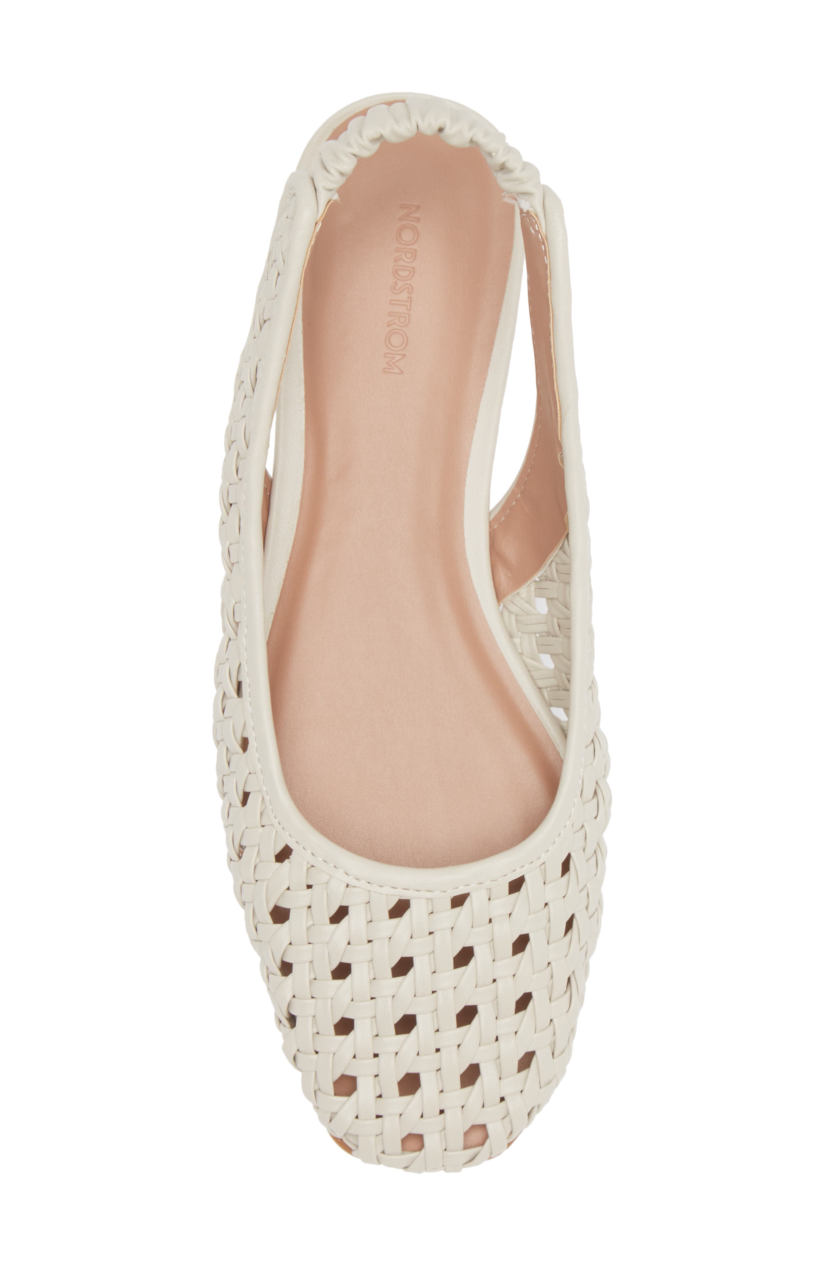 Nordstrom Arabella Woven Slingback Flat, Alternate, color, Ivory Shell