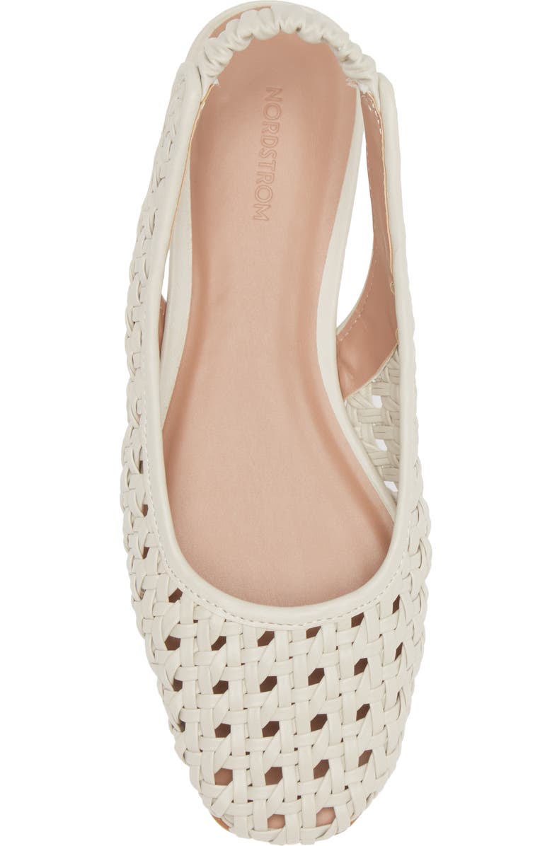 Nordstrom Arabella Woven Slingback Flat, Alternate, color, Ivory Shell
