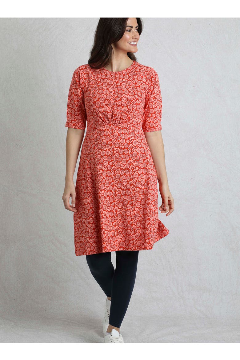 Cassandra Jersey Swing Dress, Main, color, Crimson