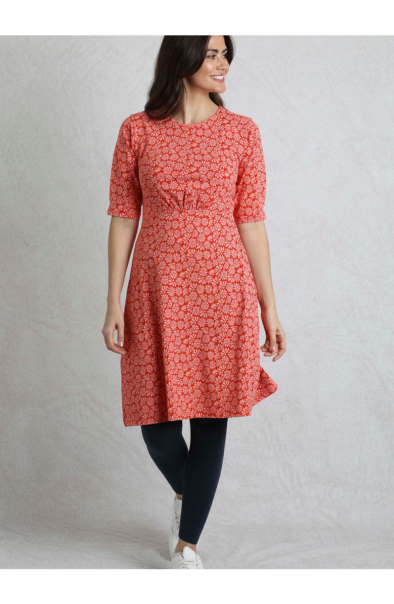 Weird Fish Cassandra Jersey Swing Dress, Main, color, Crimson