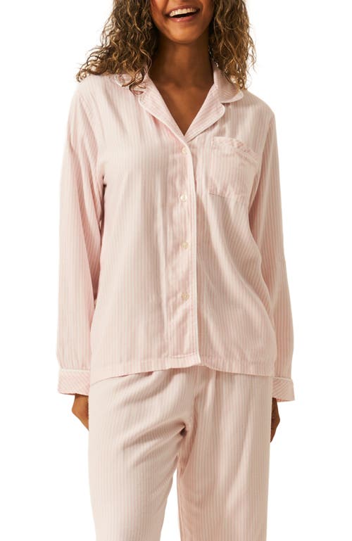 Stripe & Stare Ecovero Pyjama Top in Pink Stripe 