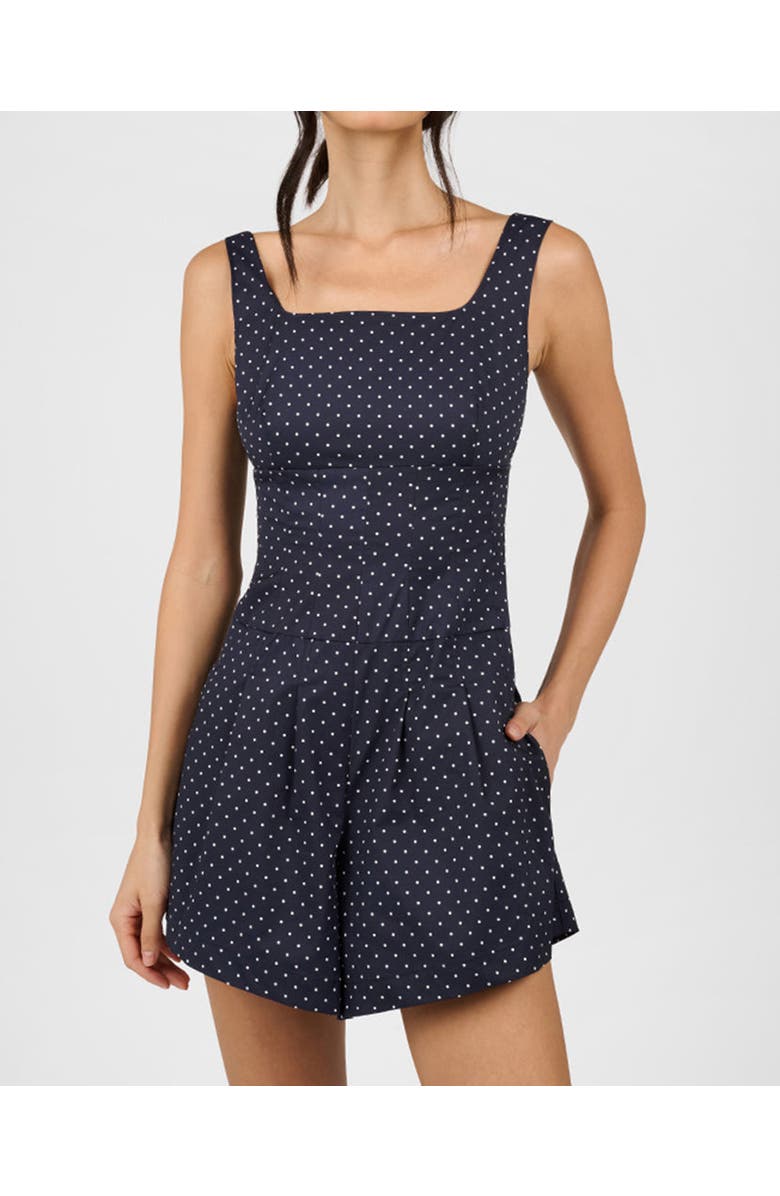 WeWoreWhat Corset Romper, Alternate, color, Navy/White Multi