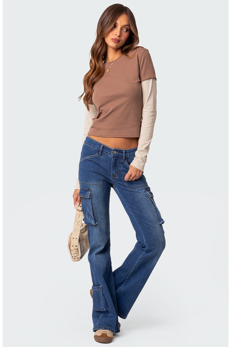 Mood Layered Long Sleeve T-Shirt, Alternate, color, BROWN