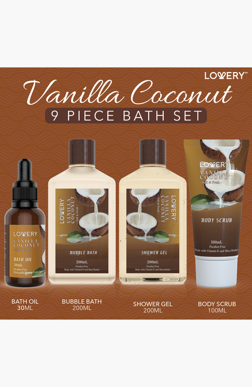 Lovery Vanilla Coconut Home Spa Gift Basket In Brown