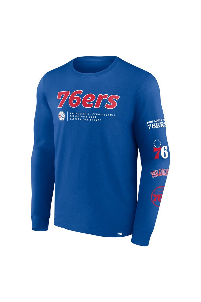 Men's Fanatics Branded Royal Philadelphia 76ers Baseline Long Sleeve T-Shirt, Alternate, color, Royal