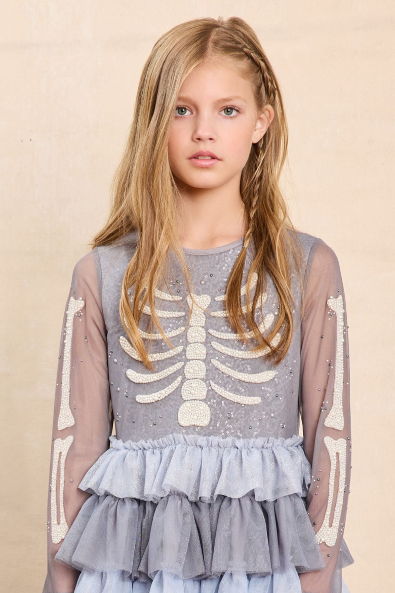 Skeleton Princess Dress for Girls, Alternate, color, Grey