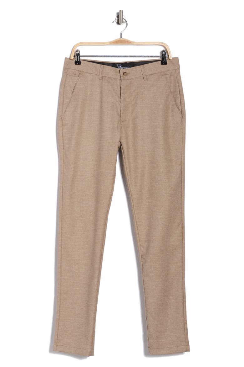 Plaid Straight Leg Trousers, Alternate, color, BEIGE