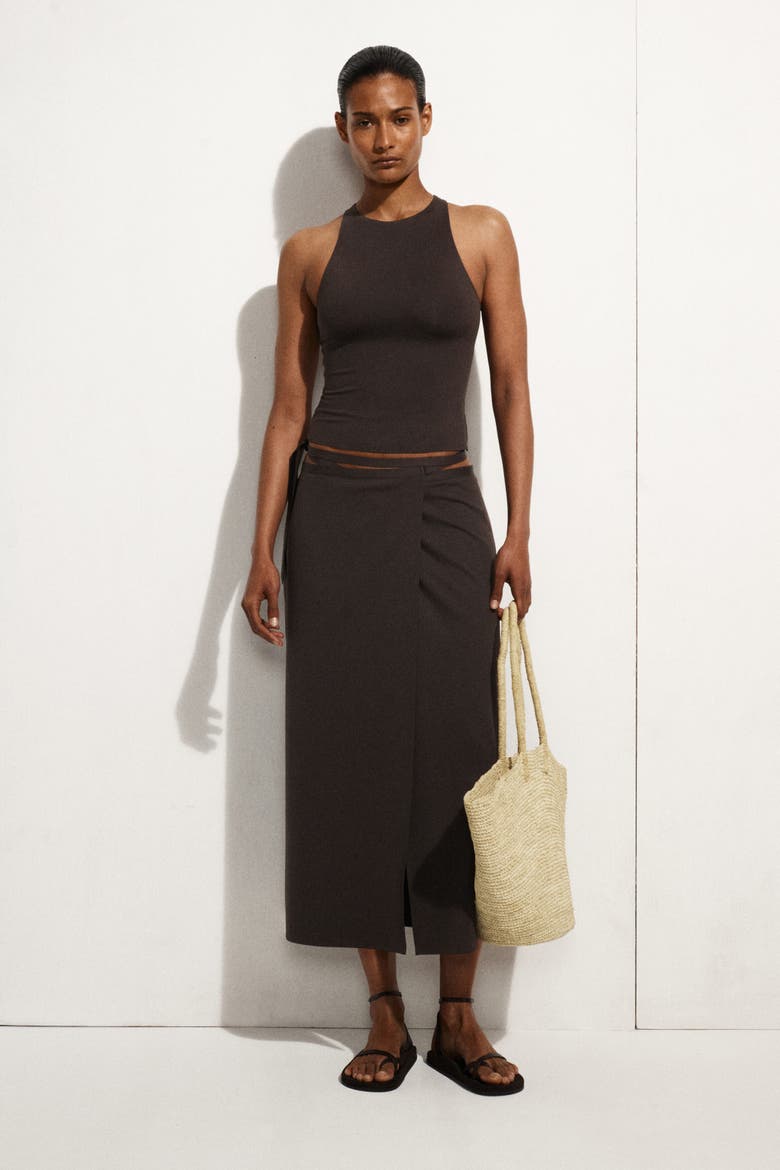 Racerback Tank Top, Main, color, DARK BROWN