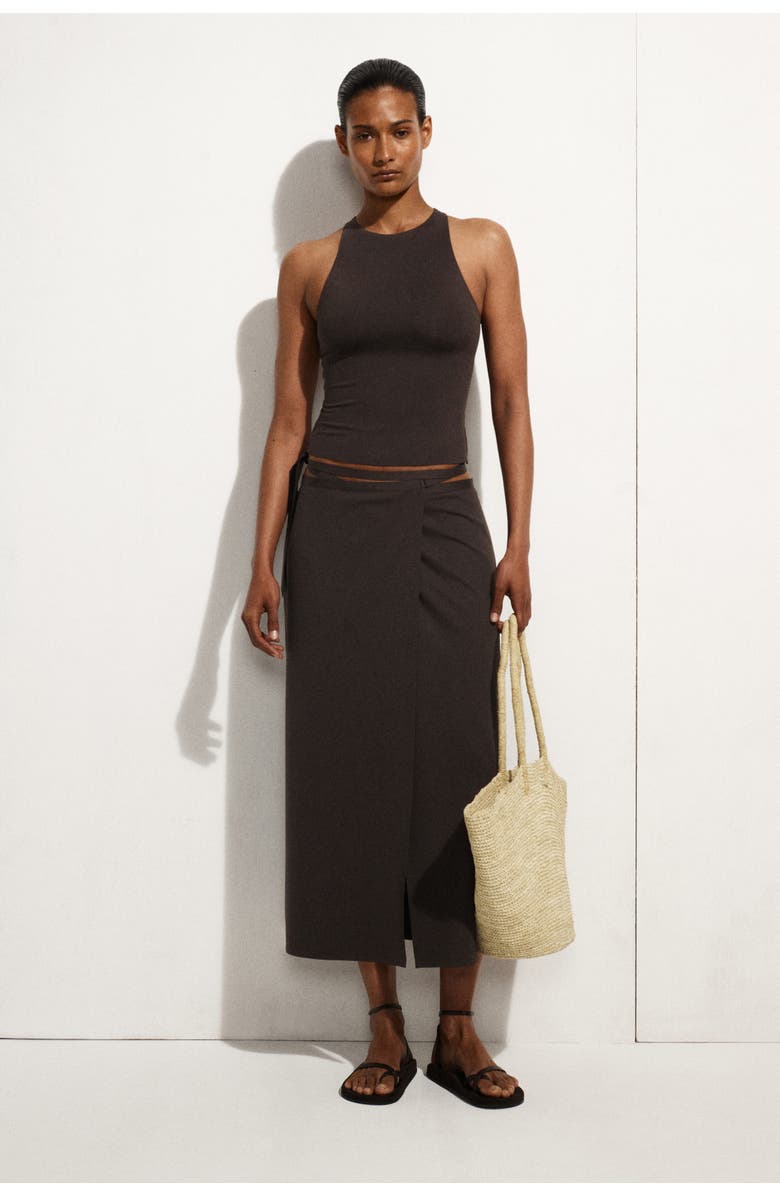 COS Racerback Tank Top, Main, color, Dark Brown