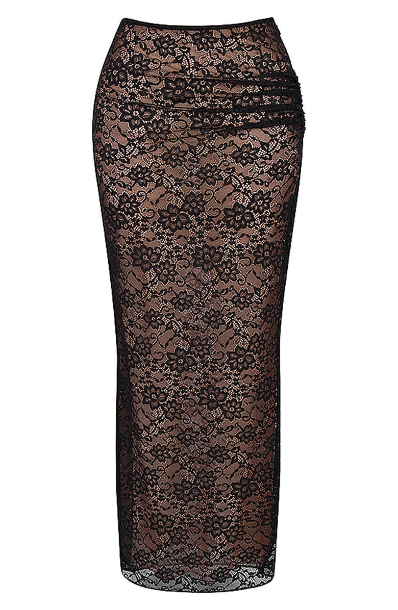 Mistress Rocks Ruffle Trim Maxi Skirt, Alternate, color, 