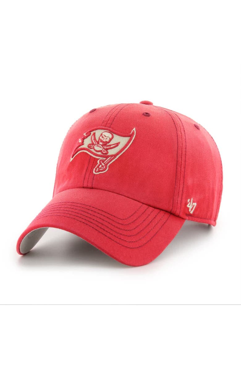 '47 Men's '47  Red Tampa Bay Buccaneers Dusted Relaxed Clean Up Adjustable Hat, Main, color, 
