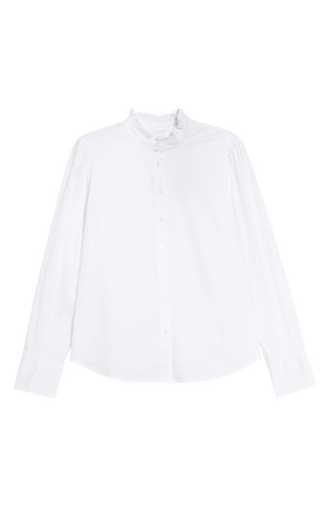 Ruffle Collar Button-Up Shirt
