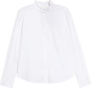 Caslon® Ruffle Collar Button-Up Shirt