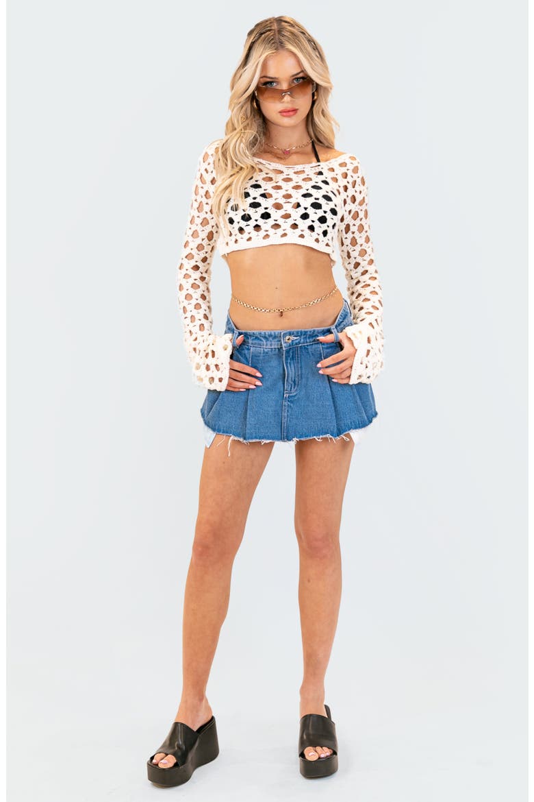 Crochet Crop Top, Alternate, color, CREAM