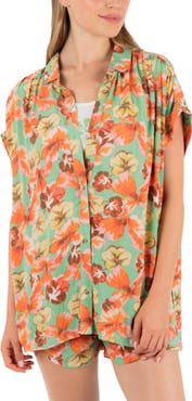 Hurley Ginko Clouds Floral Button-Up Shirt