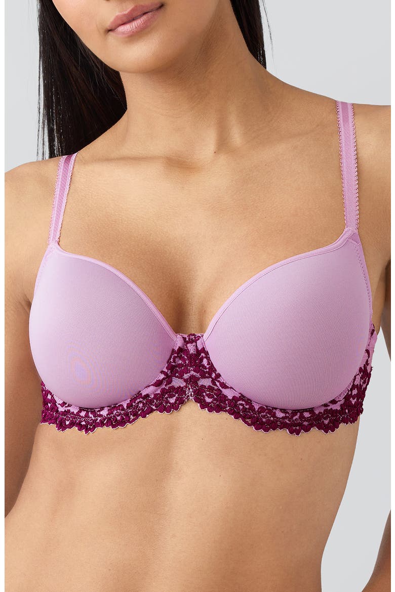 Embrace Lace® T-Shirt Bra, Main, color, LAVENDER SAGE/ DARK PURPLE