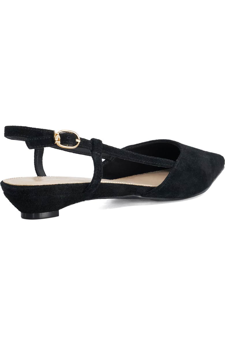 Dune London Homie Pointed Toe Leather Slingback Pump, Alternate, color, Black