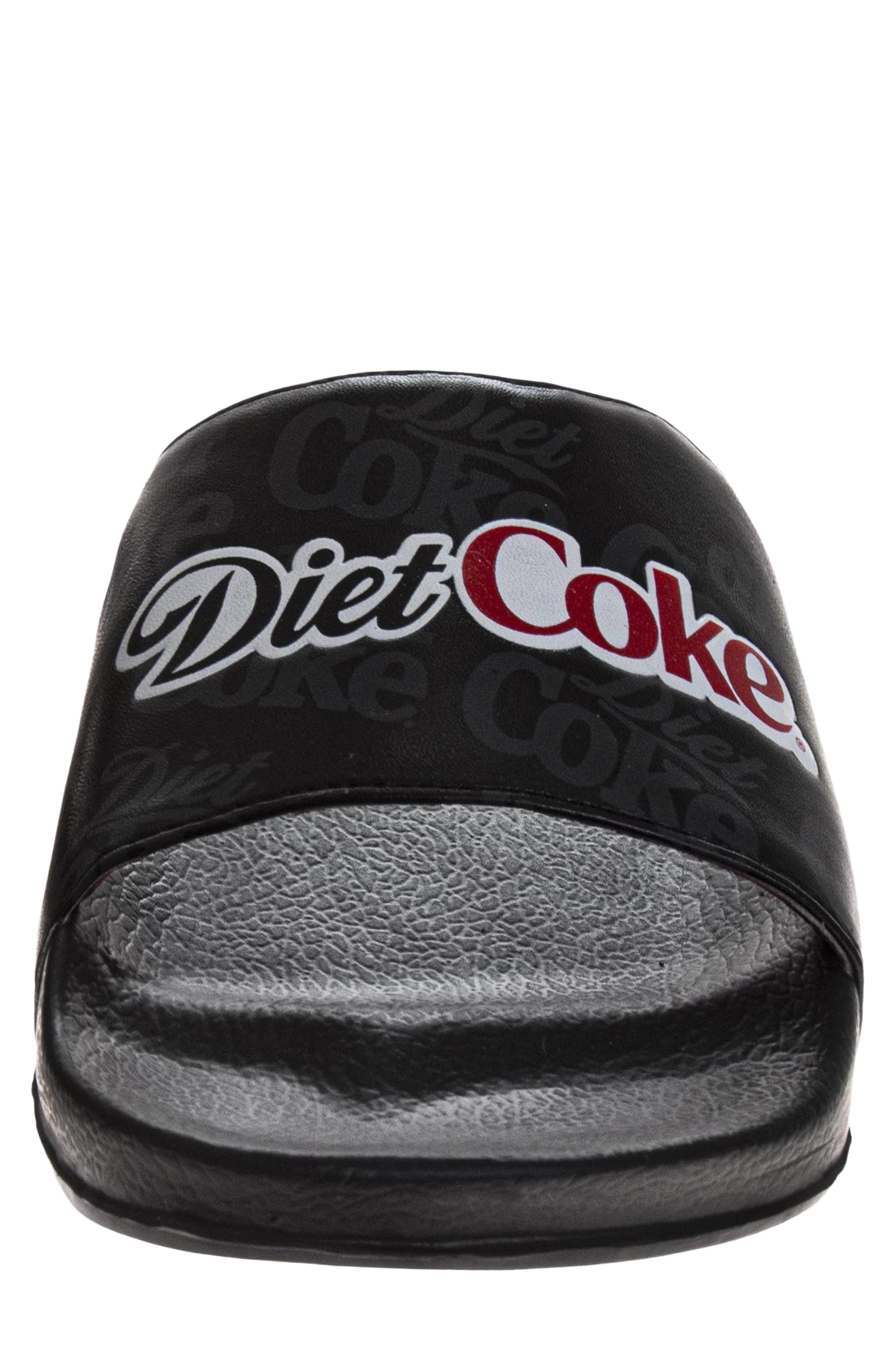 Diet Coke® Slide Sandal, Alternate, color, BLACK
