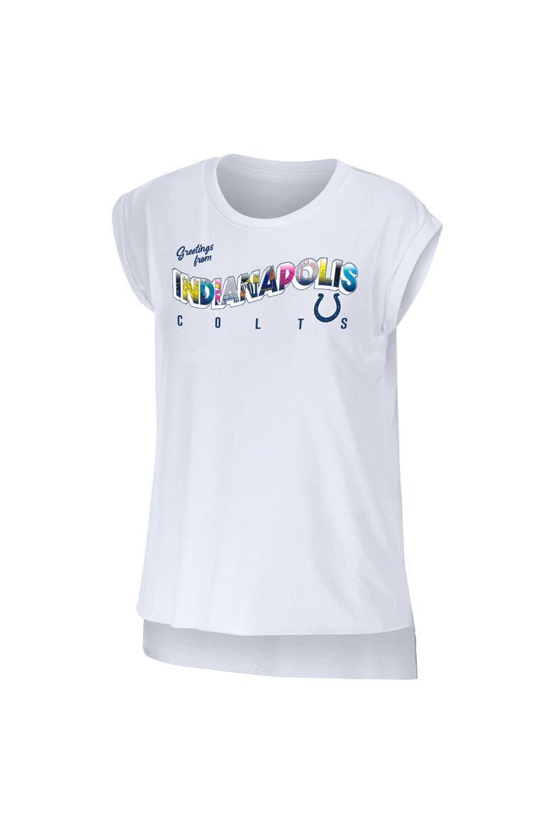 Women's WEAR by Erin Andrews White Indianapolis Colts Greetings From Muscle T-Shirt, Alternate, color, White